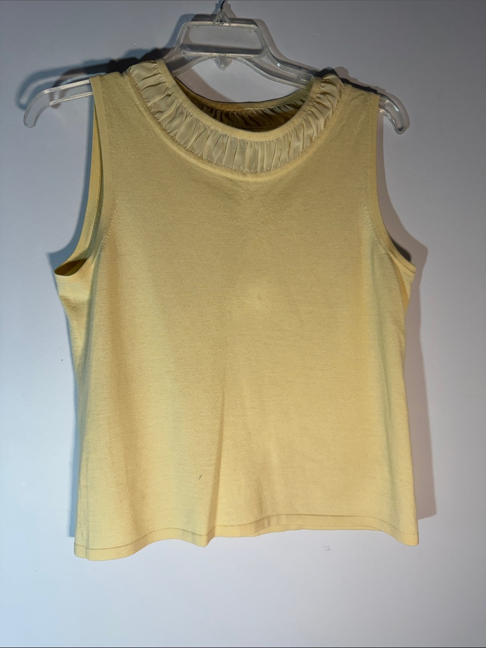 Pendleton Pale Yellow Ruffle-Neck Tank